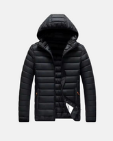 Jaqueta Masculina Casual Puffer com Capuz Removível