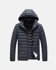 Jaqueta Masculina Casual Puffer com Capuz Removível