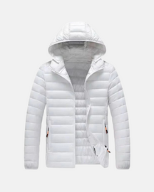 Jaqueta Masculina Casual Puffer com Capuz Removível