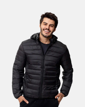 Jaqueta Masculina Casual Puffer com Capuz Removível